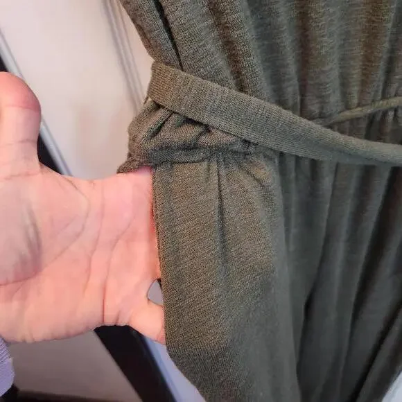 GAP Women's Olive Green Jumpsuit with Belt, Size Large Tall - Picture 3 of 9